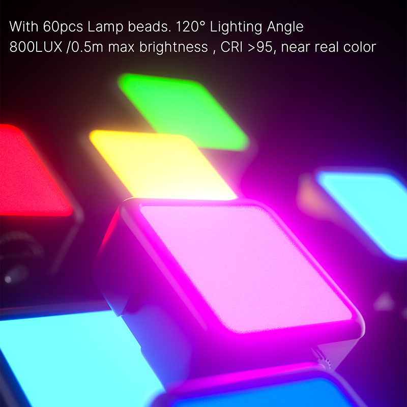 High-Quality VL49 RGB LED Light, 2000mAh Rechargeable, Fill Light for Smartphones, Apple iPhone, Samsung, iOS &amp; Android  Camera, GoPro, Compatible with Apple iPhone 16/15/14/13/12/11 Pro Max Plus Mini, - Professional Kit for TikTok & Social Media,