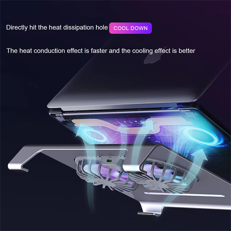 Premium Portable Aluminum Laptop Stand | Notebook Support, Computer Mount for MacBook Air/Pro/M3/M2/M1: 16,14,13-inch | 2024/2023/2022/2020 Series , Accessories, Foldable Lap-Top Base for PC.