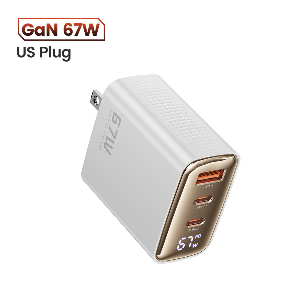 Hochwertiges 67W GAN USB C Ladegerät Schnellladegerät 65W QC 4.0 PD 3.0 45W USB C Typ C Schnellladegerät für Smartphones, Apple iPhone, Samsung, iOS &amp; Android MacBook