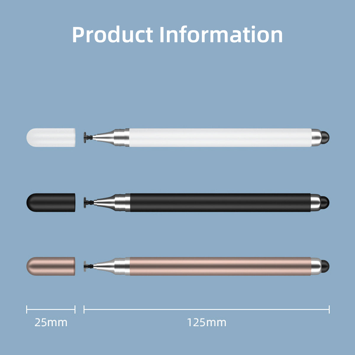 Premium Universal 2-in-1 Stift für Apple iOS & Android: Kapazitiver Touch Pen für Zeichnungen auf iPad, Samsung,Xiaomi Tablet