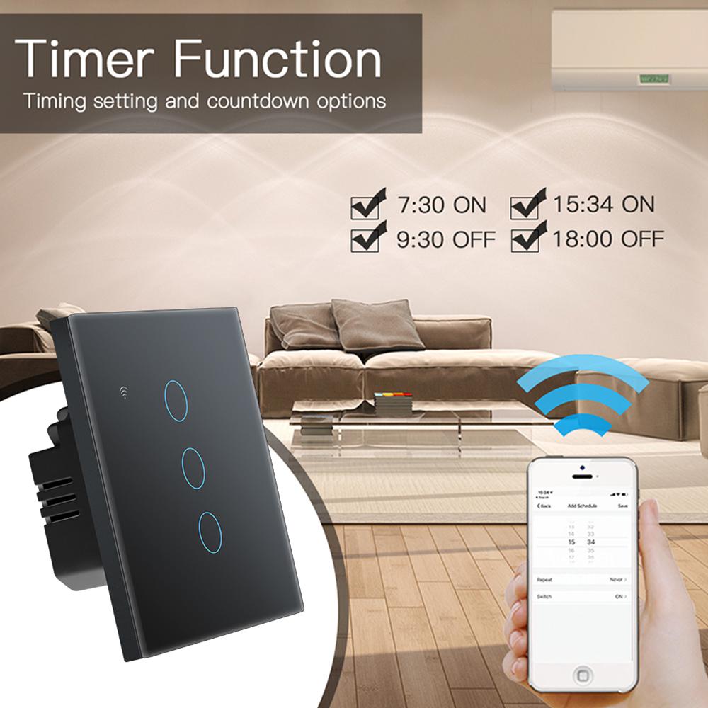 Premium WiFi Lichtschalter Touch Sensor Smart Switch App Fernbedienung - Kein Neutraler Draht 110V 220V für Smartphone, Laptop, Tablet, PC, Apple iPhone, iPad, MacBook, iOS, Android, Samsung Alexa Google Home | Limitierte Auflage