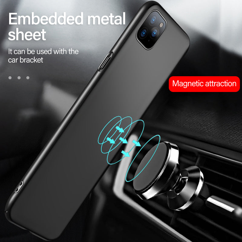 Magnetische Ultra-Dünne Autohalterung für Apple iPhone 16/15/14/13/12 Pro Max Plus Mini Hülle | Stoßfeste Matte Leichte Schutzhülle