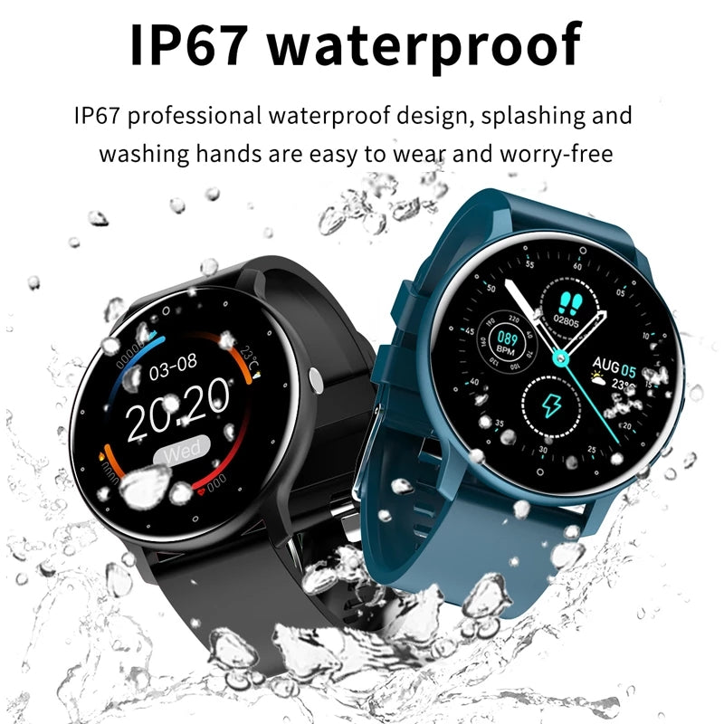 Premium 2024 Neue Smartwatch für Männer: Touchscreen, Sport Fitness, IP67 Wasserdicht, Bluetooth, Android, Apple iOS