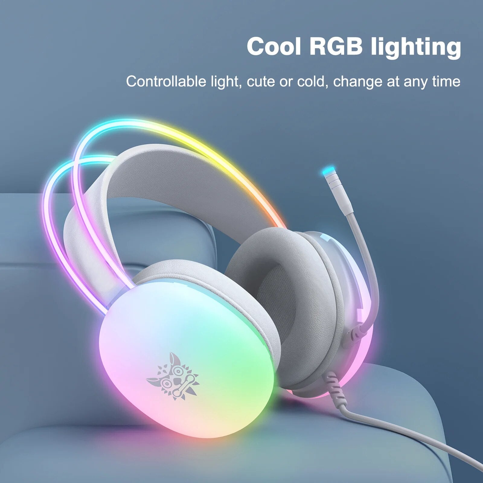 Premium Onikuma 2024 Neues Headset: Voll RGB PC Gaming Kopfhörer mit RGB-Leuchten für Gamerkollegen | Limitierte Auflage