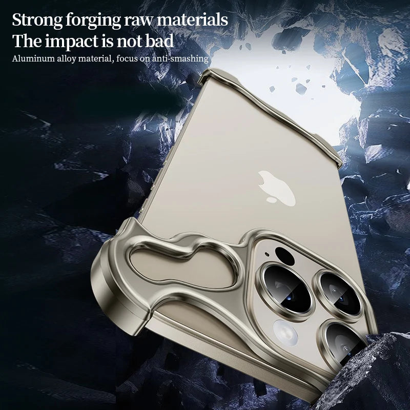 Premium Ultradünne Magnetische Randlose Matte Metall-Aluminiumlegierung Stoßstange, Stoßfeste Metallabdeckung iPhone-Hülle | MagSafe-Case Rundumschutz & Kameralinsenschutz für Apple iPhone 16/15/14/13/12 Pro Max, Pro, Plus, e, Mini Cover Handyhülle