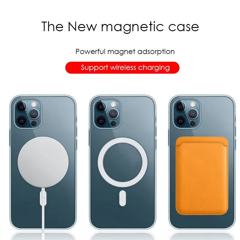 Transparent Magnetic Magsafe For Apple iPhone 16/15/14/13/12 Pro Max Plus Mini  Case | Clear Transparent Case, Wireless Charging, Dustproof, Water-Resistant & Enhanced Camera Protection