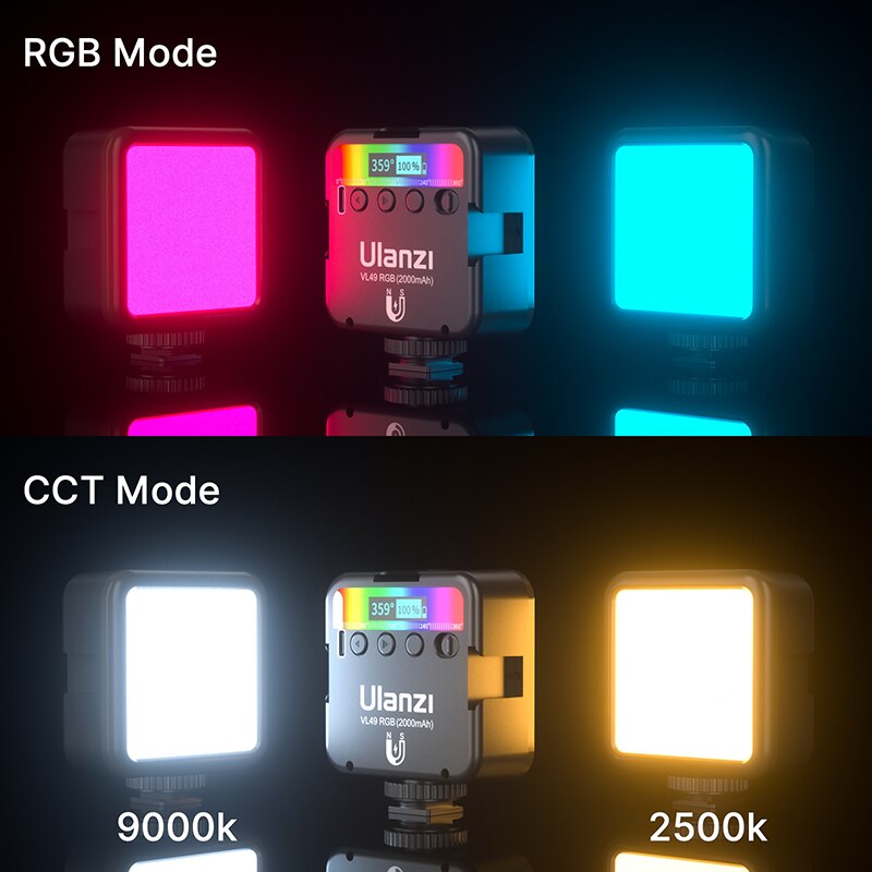 Hochwertiges VL49 RGB LED Licht Aufladen 2000mAh Füll Lampe für Smartphone Kamera GoPro TikTok Video Foto schießen | Klein