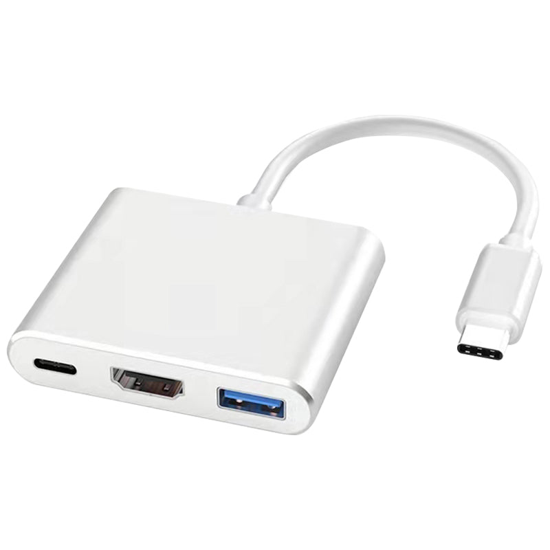 3-in-1 USB-C Hub: Typ-C zu HDMI Splitter, Hochwertige USB 3.0 Dockingstation für MacBook Air/Pro, Samsung - USB-C zu HDMI Hub