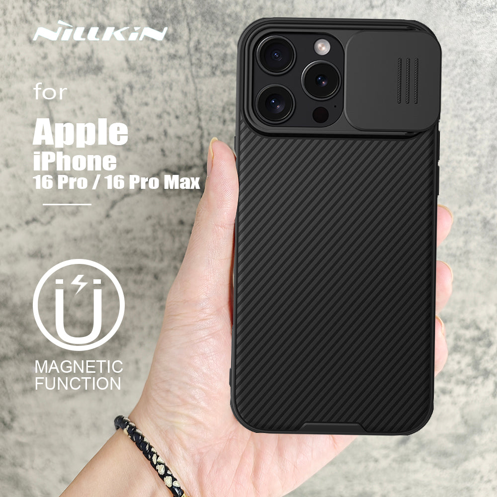 Premium Cam Shield Pro Slide Camera Lens Protector Carbon Fiber Design iPhone Case | MagSafe Case with Full Protection for Apple iPhone 16/15/14/13/12 Pro Max Plus Mini | Heavy Duty, Bumper Cover Phone Case | Premium Protective Case