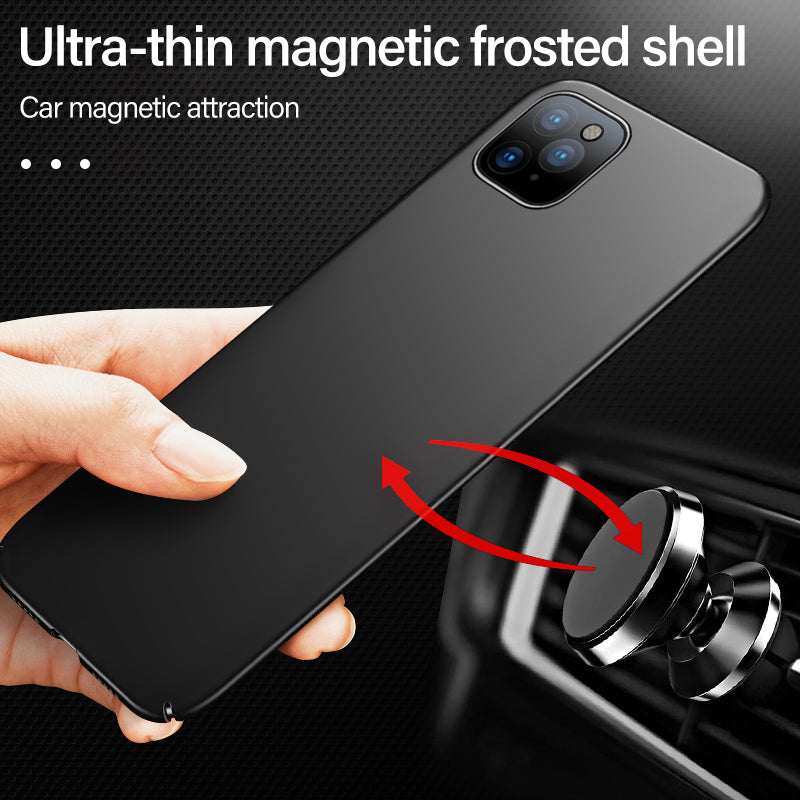 Magnetische Ultra-Dünne Autohalterung für Apple iPhone 16/15/14/13/12 Pro Max Plus Mini Hülle | Stoßfeste Matte Leichte Schutzhülle