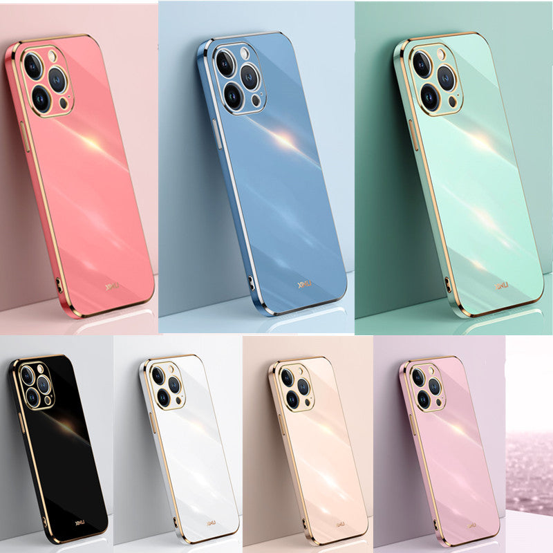 High-Quality Solid Color Square Coating: Glossy, Shockproof Silicone iPhone Case | MagSafe Case with 360-Degree Protection and Camera Lens Protection for iPhone 16/15/14/13/12 Pro Max, Plus, Mini Cover | Armor Case and Bumper Cover Protective Case