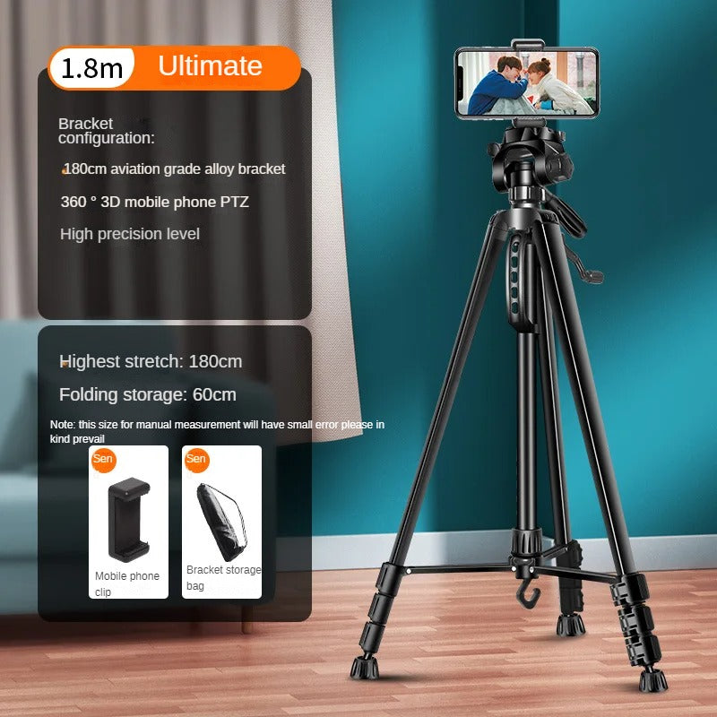 Professionelles Aluminium-Reisestativ, 140 cm für Videografie & Fotografie:, geeignet für Smartphones, Apple iPhone, Samsung, iOS &amp; Android, Apple iPhone 15/14/13/12/11 Pro Max Plus Mini, Samsung, Android, GoPro, Canon/Nikon DSLR/SLR