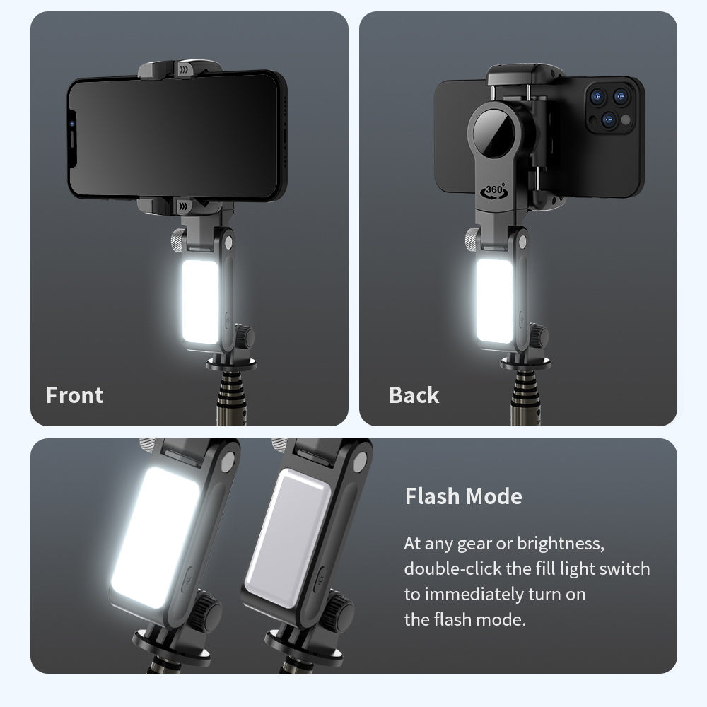 360° Dreh-Gimbal Stabilisator, Selfie Stick & Stativ: Hochwertiges Zubehör für Apple iPhone 16/15/14/13/12/11 Pro Max/Plus/Mini, Android, Samsung Smartphones, Apple iPhone, Samsung, iOS & Android | Live-Fotografie