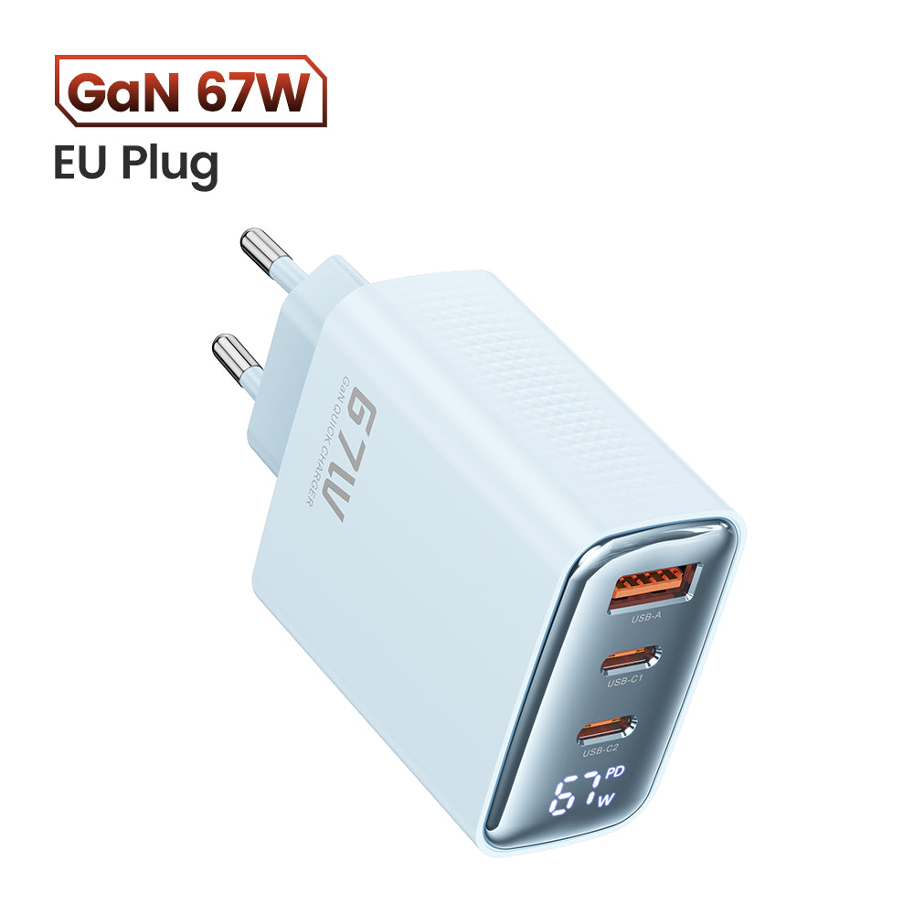 Hochwertiges 67W GAN USB C Ladegerät Schnellladegerät 65W QC 4.0 PD 3.0 45W USB C Typ C Schnellladegerät für Smartphones, Apple iPhone, Samsung, iOS &amp; Android MacBook