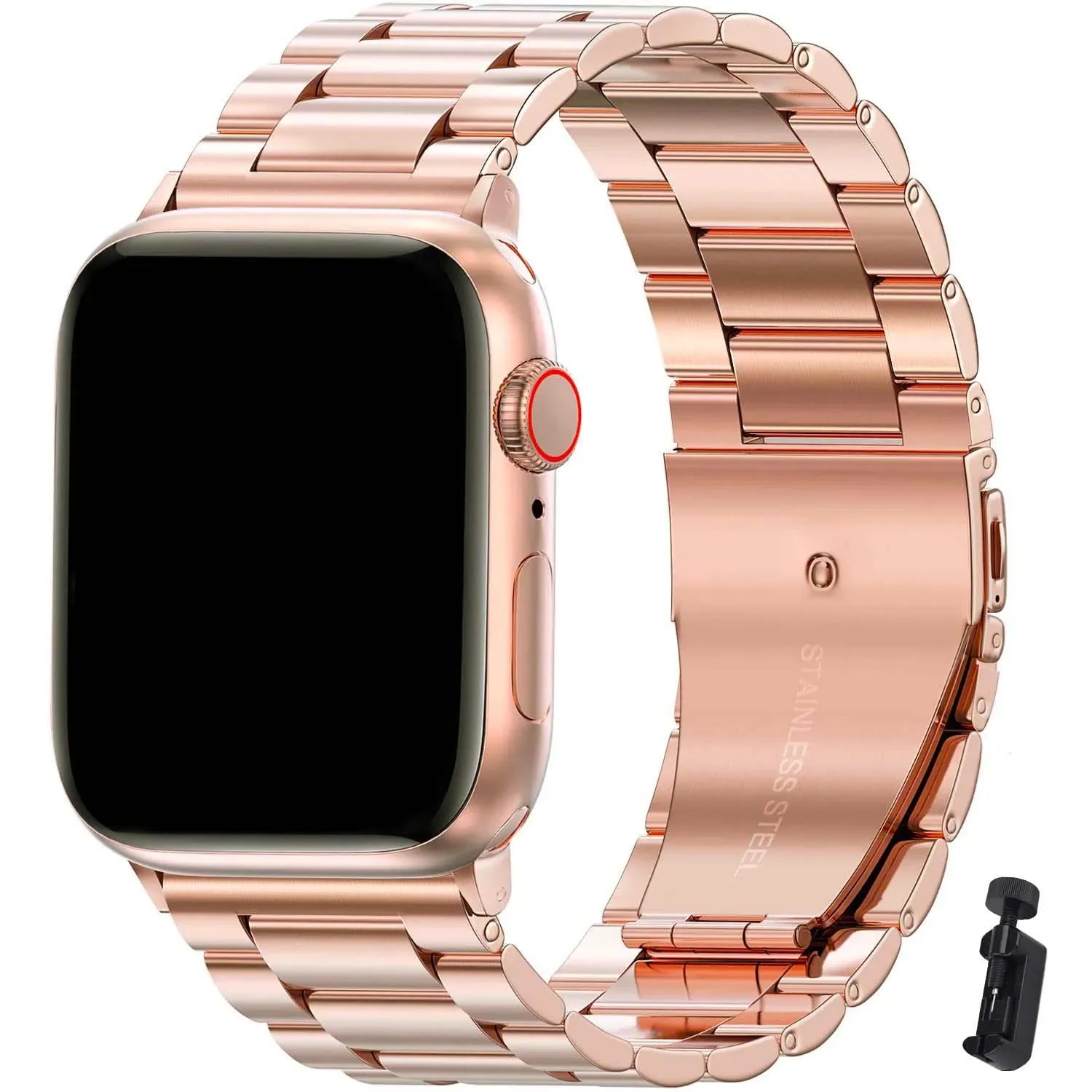 Metal Band for Apple Watch 49mm, 45mm, 44mm, 42mm, 41mm, 40mm | Premium Stainless Steel Bracelet for iWatch Ultra10/9/8/7/6/5/4/3/2/1 & Ultra 2/1, SE: 2024, 2023, 2022, 2021, 2020, 2019, 2018, 2017, 2016SE | Top-Quality Strap