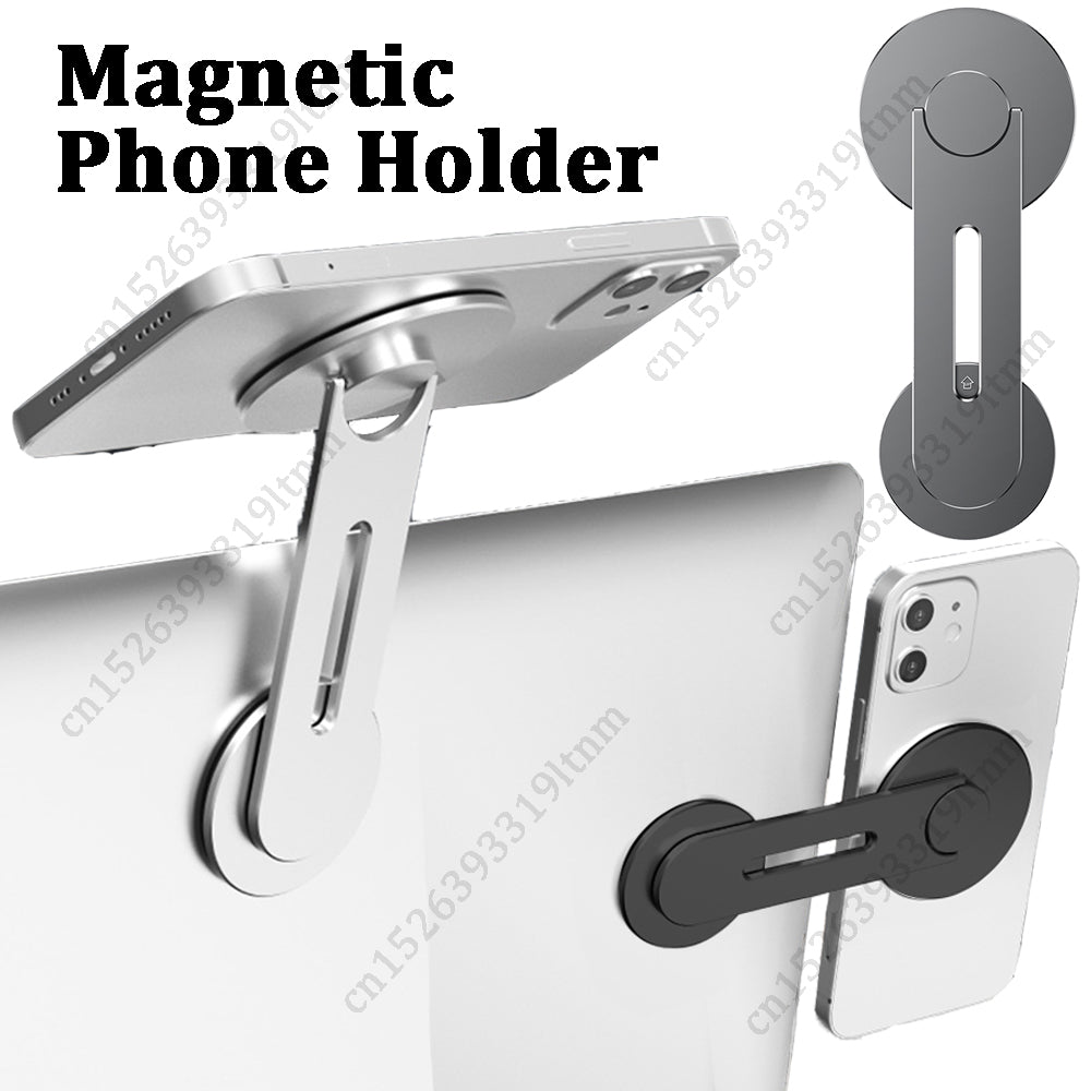 High-Quality Magnetic Laptop Phone Holder: Monitor Side Mount, Slim & Foldable, for Smartphones, Apple iPhone, Samsung, iOS & Android, Android, Samsung - Ideal for Video Conferences & More