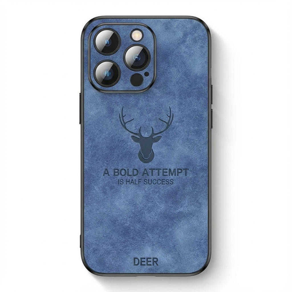 Hochwertige Hirschleder Apple iPhone-Hülle mit Kameralinsenschutz und stoßfestem Silikonüberzug - Phone Heaven Zone