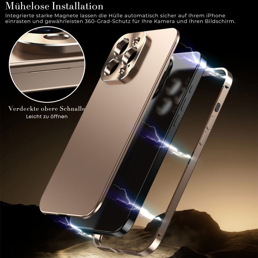 Luxury Shockproof Magnetic Phone Case - Slim Aluminum Frame with Full Lens Protection, Wireless Charging Compatible