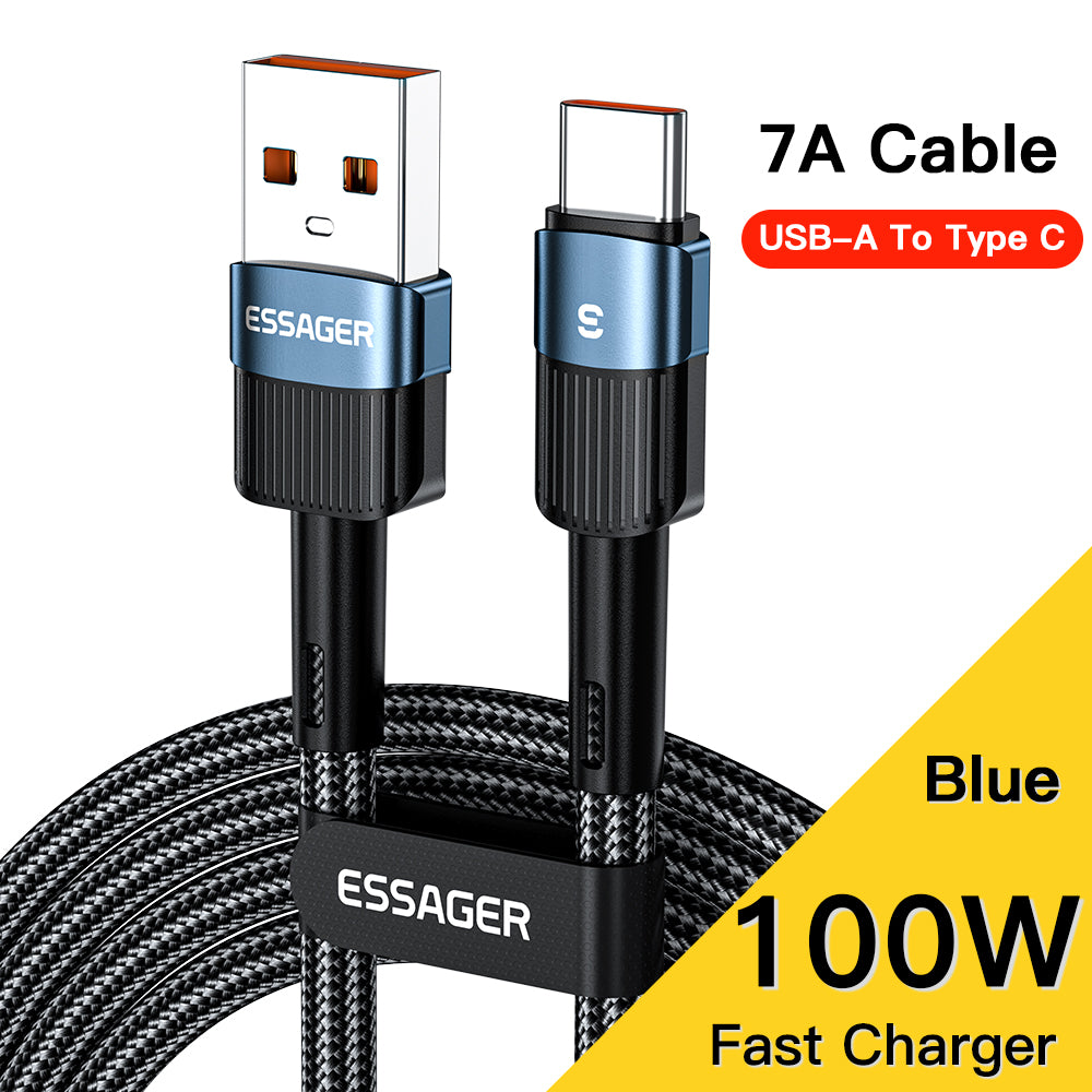 Prämie 7A USB Typ C Kabel | Schnellladekabel für Smartphones, Apple iPhone, Samsung, iOS & Android Realme, Huawei P30 Pro, Oneplus, Poco F3 - 66W Schnelllade Draht USB-C Ladegerät Datenkabel