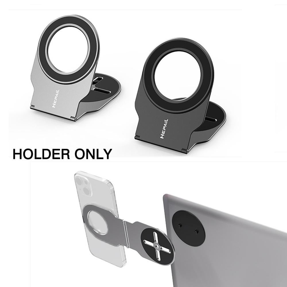 Luxury Magsafe Stand Auto Mount, Laptop Side Holder, Phone Holder, Desktop Magnet Mount for Auto Model Y 3 Laptop, Magsafe Stand S3M6 Smartphones, Apple iPhone, Samsung, iOS & Android