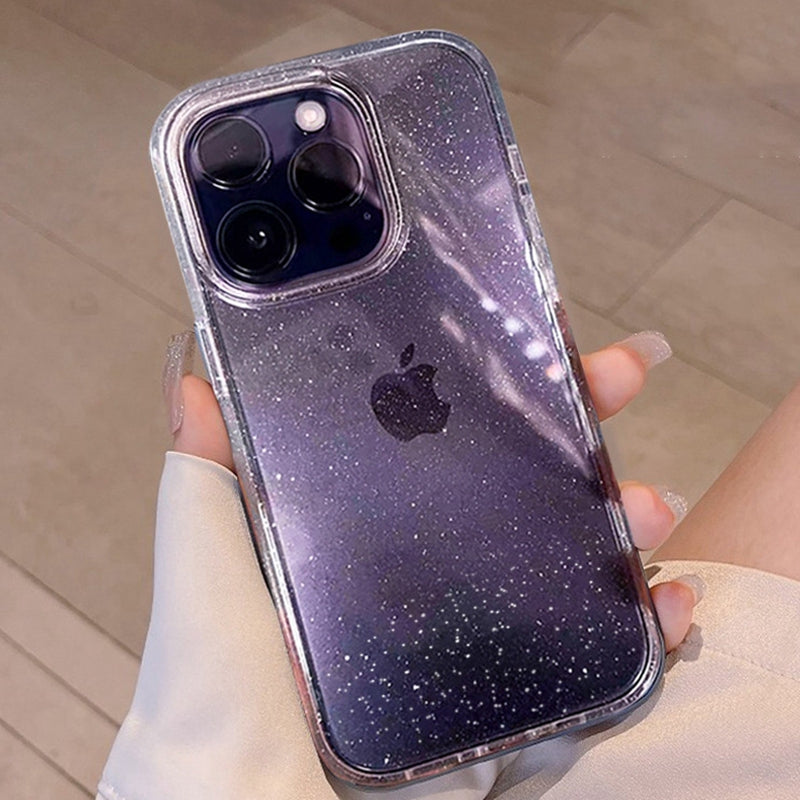 Luxus Bling Glitzer Transparente Stoßfeste Hülle für Apple iPhone | Stilvoll & Schützend 