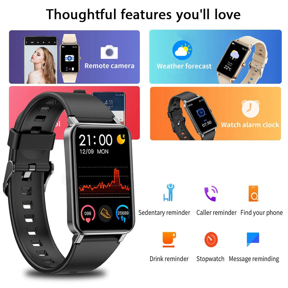 Premium Luxury Non-Invasive Blood Glucose Smartwatch for Women EKG PPG Heart Rate HRV Health Brand | Men Fitness Tracker Ladies Smartwatch