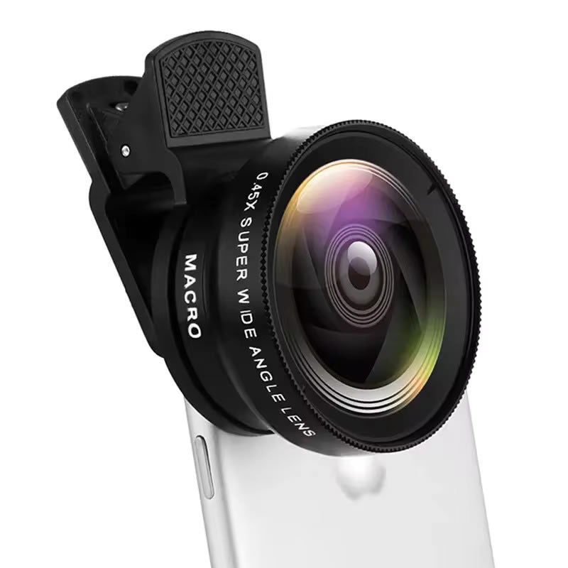 High-Quality 2-in-1 Universal Clip 37mm Phone Lens: 0.45x 49UV Super Wide-Angle + Macro HD, for Smartphones | Compatible with Apple iPhone 15/14/13/12/11 Pro Max Plus Mini, Smartphones, Apple iPhone, Samsung, iOS & Android | Limited Edition