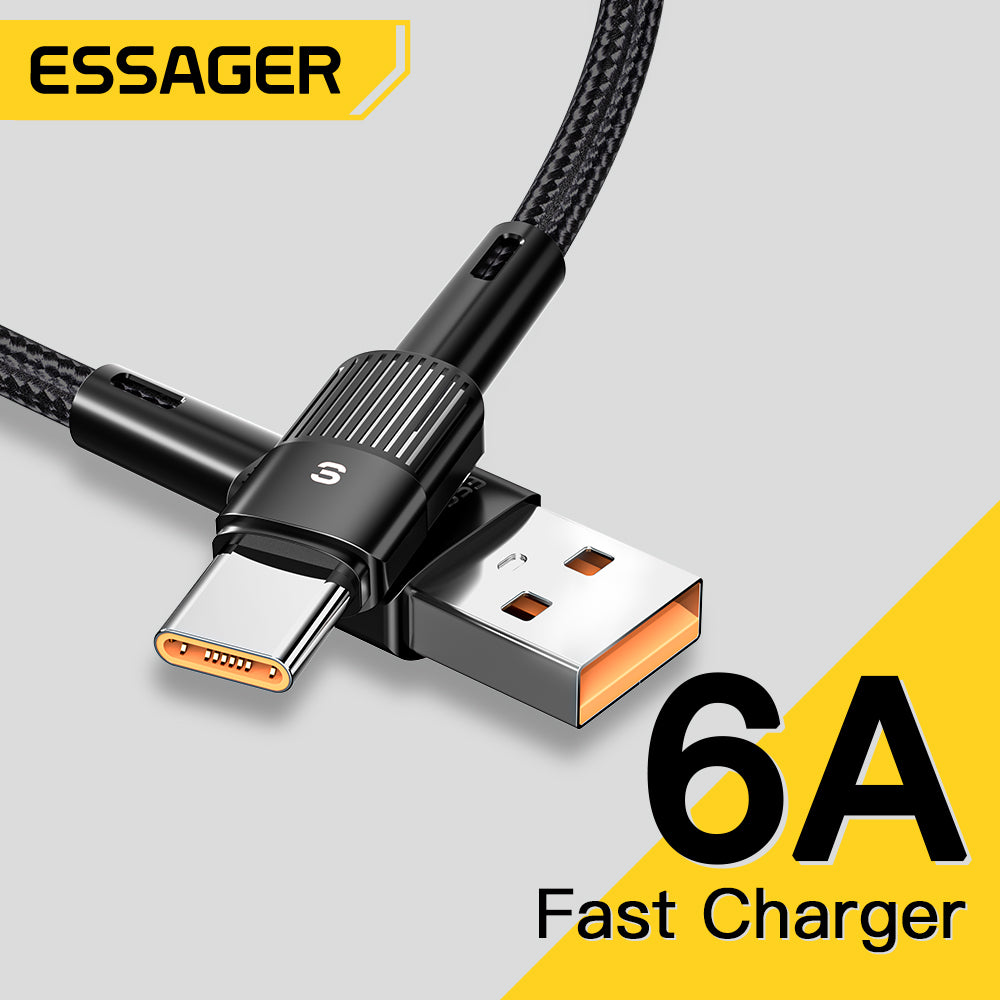 Prämie 7A USB Typ C Kabel | Schnellladekabel für Smartphones, Apple iPhone, Samsung, iOS & Android Realme, Huawei P30 Pro, Oneplus, Poco F3 - 66W Schnelllade Draht USB-C Ladegerät Datenkabel