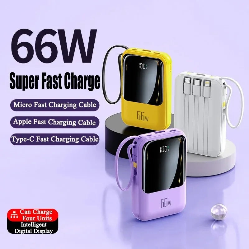 Hochwertiges Drahtlose Power Bank PD20W für iWatch S1-S9 & Apple iPhone mit eingebautem Kabel, 10000mAh tragbare Batteriequelle für Smartphones, Apple iPhone, Samsung, iOS & Android Huawei, Xiaomi,