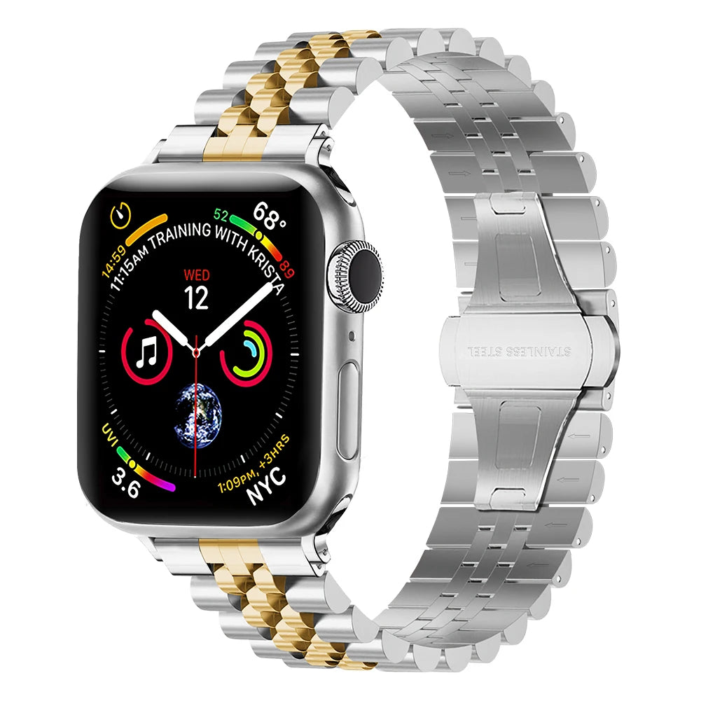 Metal Band for Apple Watch 49mm, 45mm, 44mm, 42mm, 41mm, 40mm | Premium Stainless Steel Bracelet for iWatch Ultra10/9/8/7/6/5/4/3/2/1 & Ultra 2/1, SE: 2024, 2023, 2022, 2021, 2020, 2019, 2018, 2017, 2016SE | Top-Quality Strap