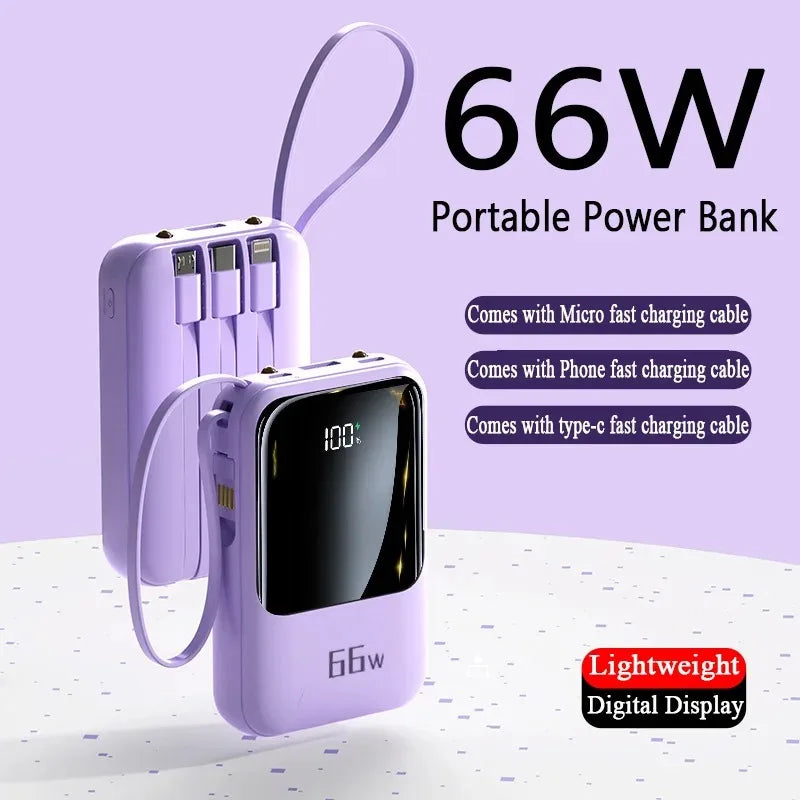 Hochwertiges Drahtlose Power Bank PD20W für iWatch S1-S9 & Apple iPhone mit eingebautem Kabel, 10000mAh tragbare Batteriequelle für Smartphones, Apple iPhone, Samsung, iOS & Android Huawei, Xiaomi,