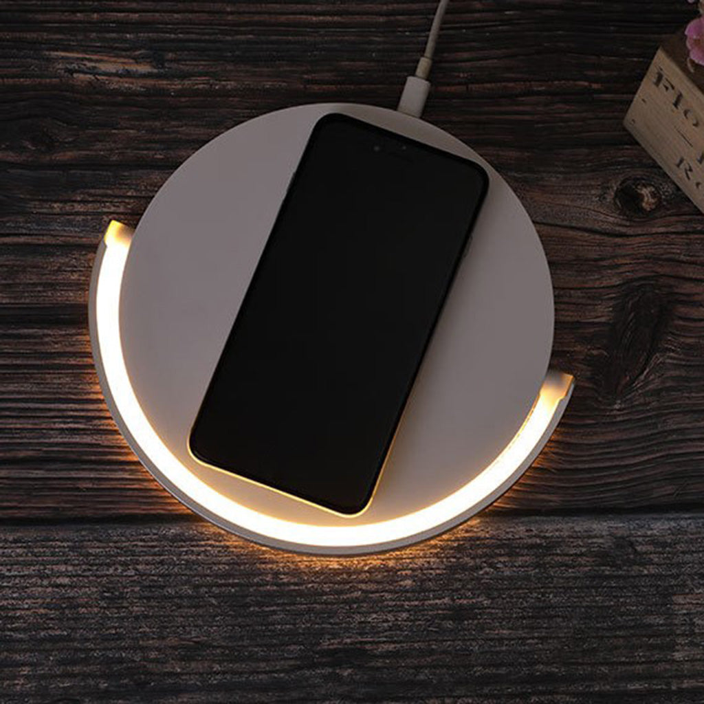 Premium LED Nacht-Schreibtischlampe Ladegerät & 10W Schnellladestation | Fast Wireless Charging Dockingstation für Smartphones, Apple iPhone, Samsung, iOS & Android AirPods,