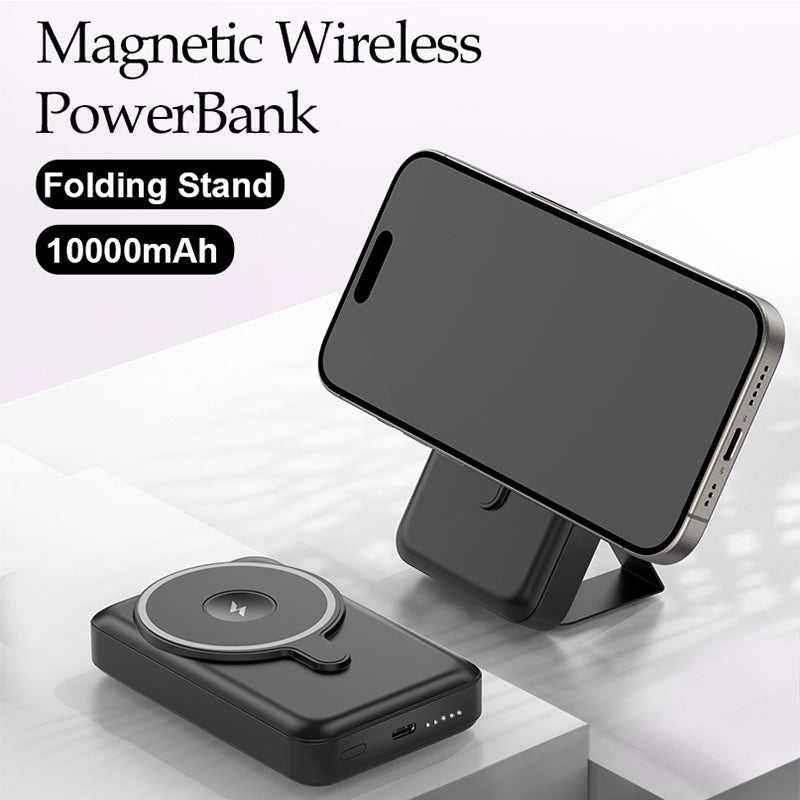 Premium 10,000mAh Magnetic Wireless Power Bank with PD Fast Charging | Portable Battery Pack for Smartphones, Apple iPhone, Samsung, iOS & Android, Watch, and AirPodss