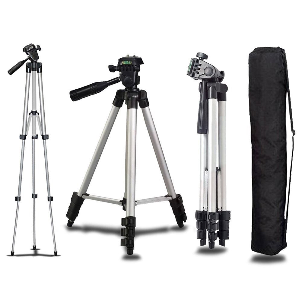 Professionelles Aluminium-Reisestativ, 140 cm für Videografie & Fotografie:, geeignet für Smartphones, Apple iPhone, Samsung, iOS &amp; Android, Apple iPhone 15/14/13/12/11 Pro Max Plus Mini, Samsung, Android, GoPro, Canon/Nikon DSLR/SLR