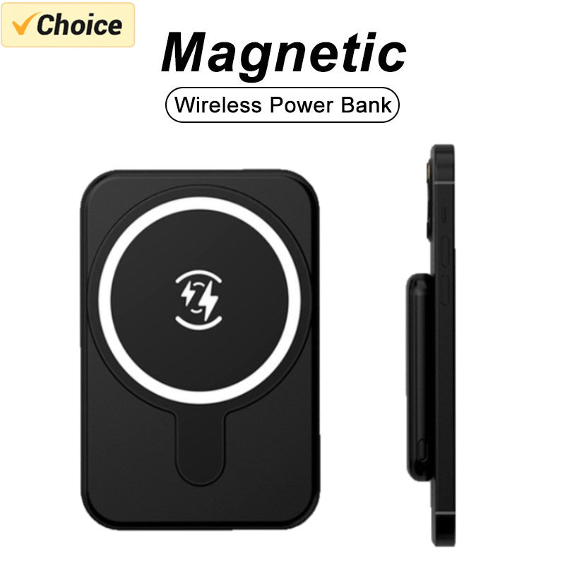 Premium 10000mAh Magnetische Drahtlose Power Bank mit PD Schnellaufladung | Tragbare Batteriequelle für Smartphones, Apple iPhone, Samsung, iOS & Android, Watch und Airpods