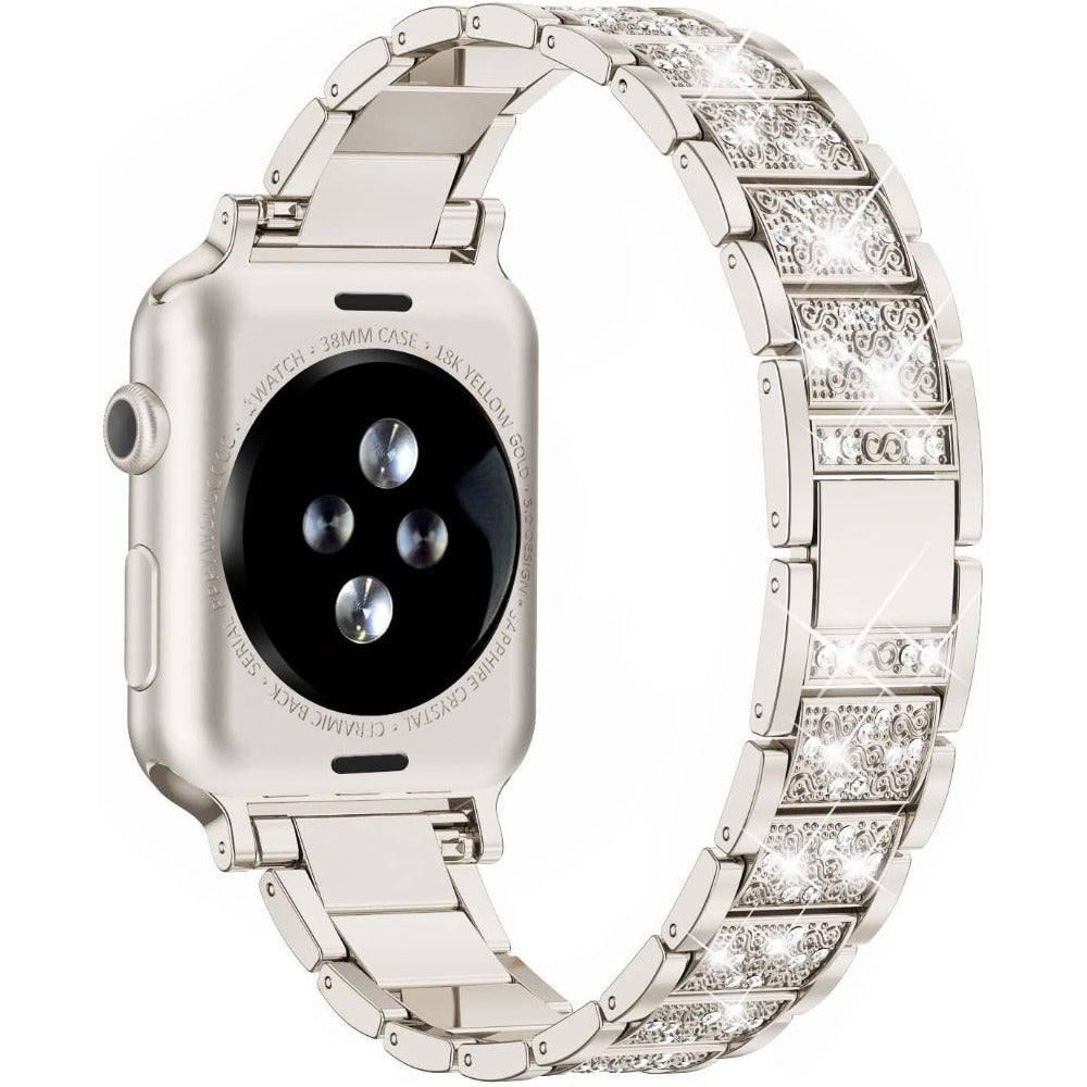 Luxus Premium Hülle Glitzer-Metallarmband & Diamant-Gehäuse für Apple Watch Serie 10/9/8/7/6/5/4/3/2/1 & Ultra 2/1, SE: 2024, 2023, 2022, 2021, 2020, 2019, 2018, 2017, 2016: 49mm, 45mm, 41mm, 40mm, 44mm, 42mm | Case & Cover, iWatch Armband