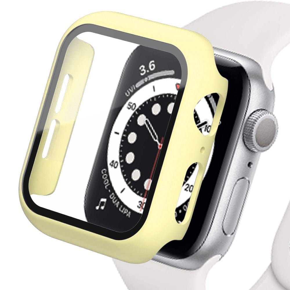 Gehärtete Glasschutz PC-Stoßfänger Apple Watch Serie 9/8/7/6/5/4/SE Schutzfolie Gehäuse 38mm, 40mm, 41mm, 42mm,