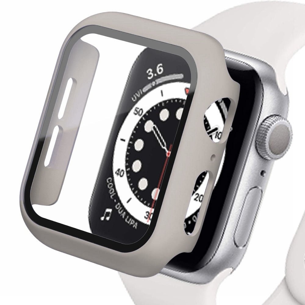 Gehärtete Glasschutz PC-Stoßfänger Apple Watch Serie 9/8/7/6/5/4/SE Schutzfolie Gehäuse 38mm, 40mm, 41mm, 42mm,